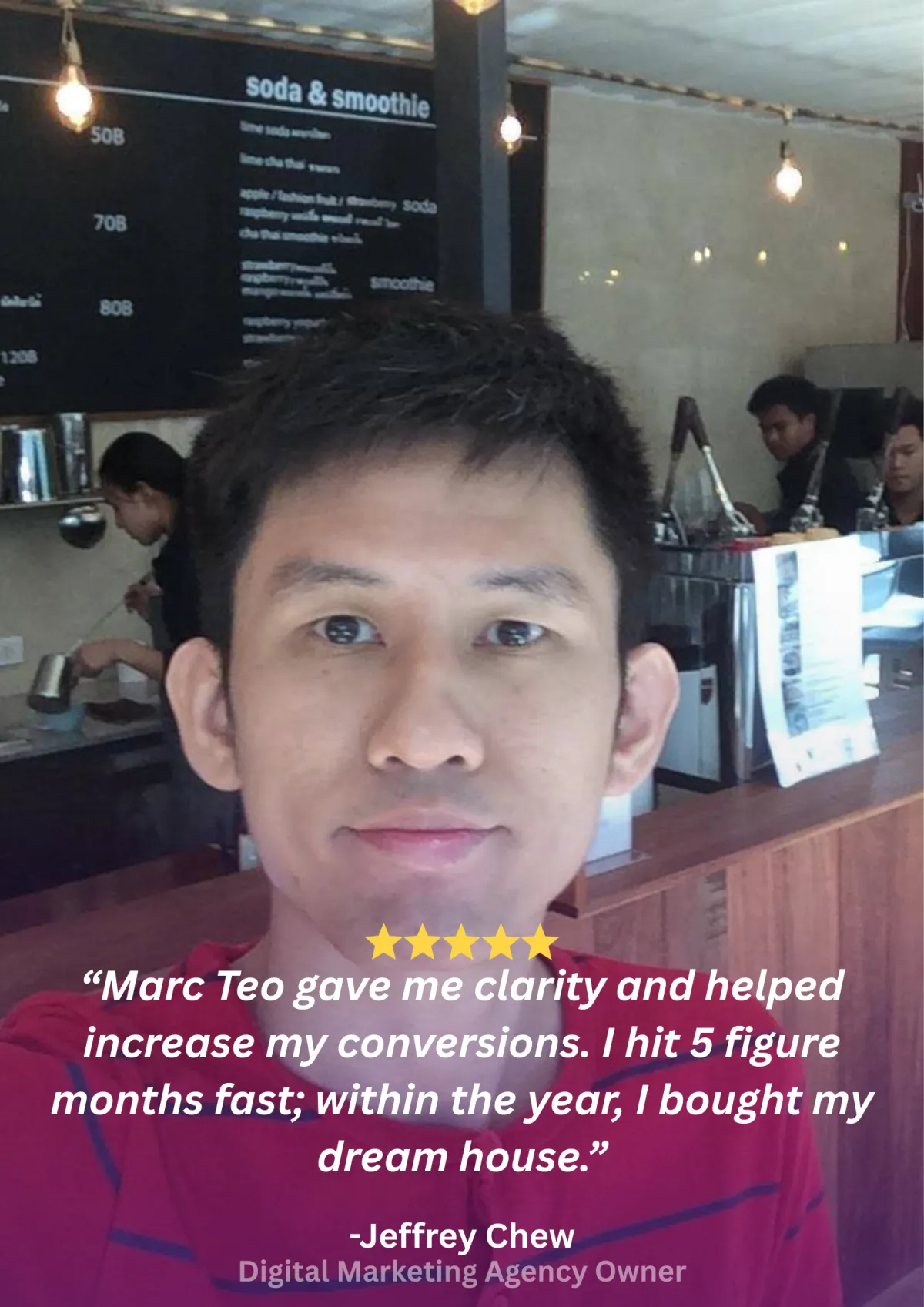 Client testimonial from Jeffrey Chew