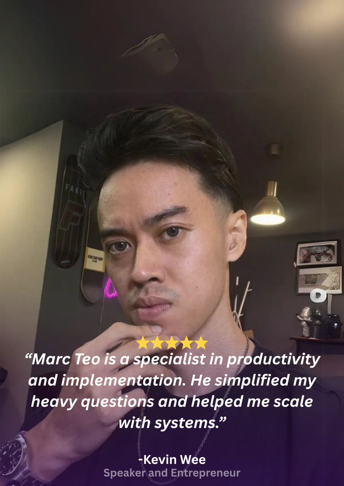 Client testimonial from Kevin Wee