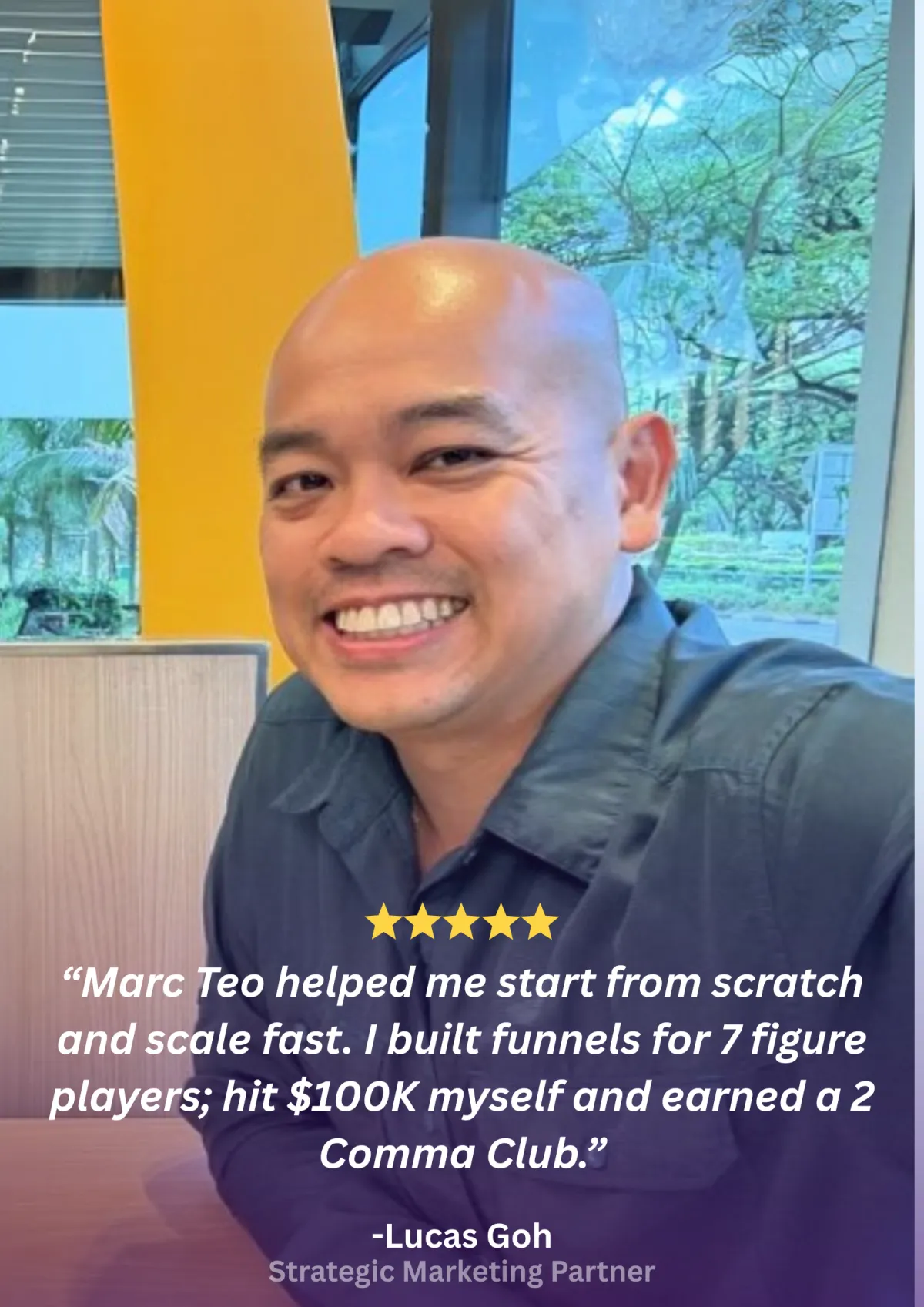 Client testimonial from Lucas