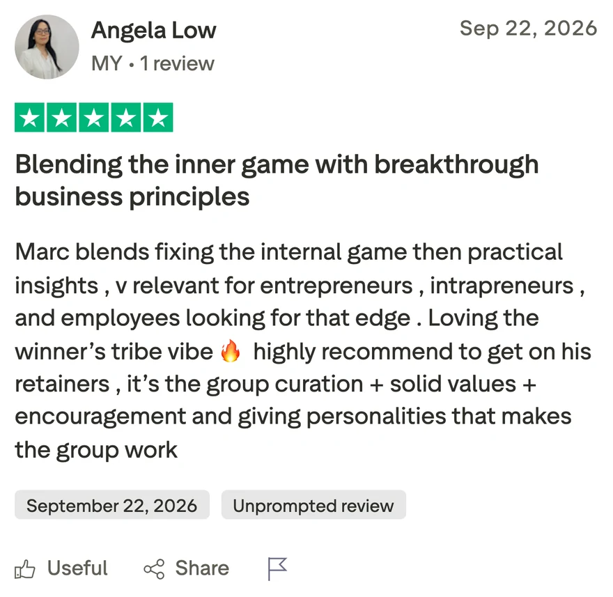 Trustpilot review from Angela