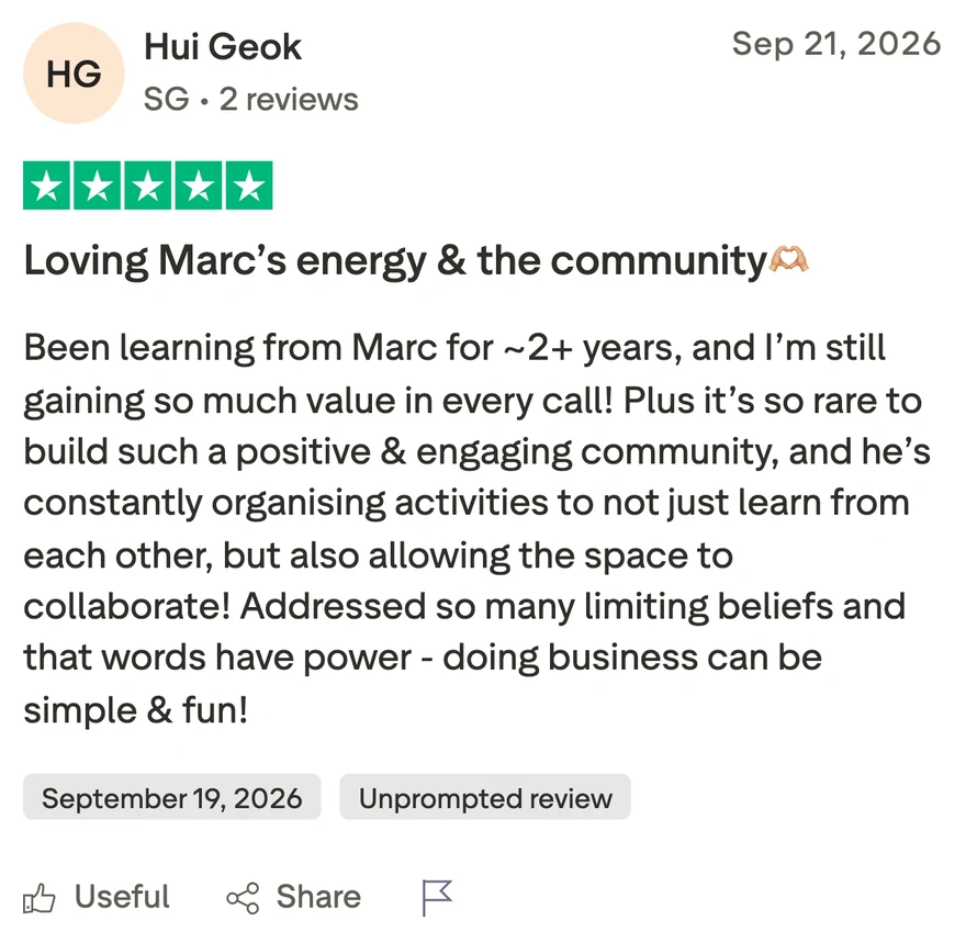 Trustpilot review from Hui