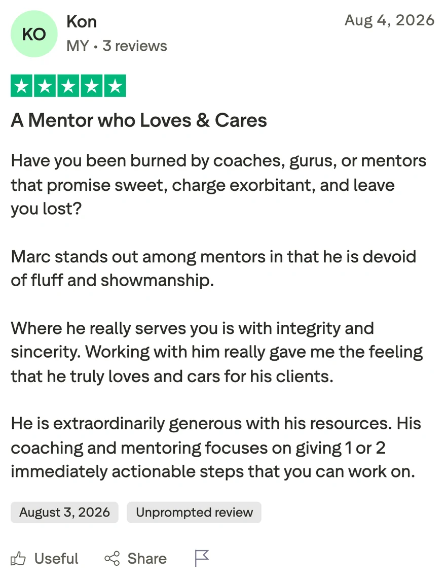 Trustpilot review from Kon